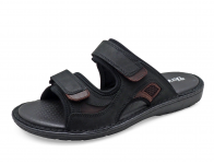 รองเท้าแตะ SKA-25 หนังนูบักออยล์ดำ-นูบักออยล์ตาล-ตาข่ายตาล